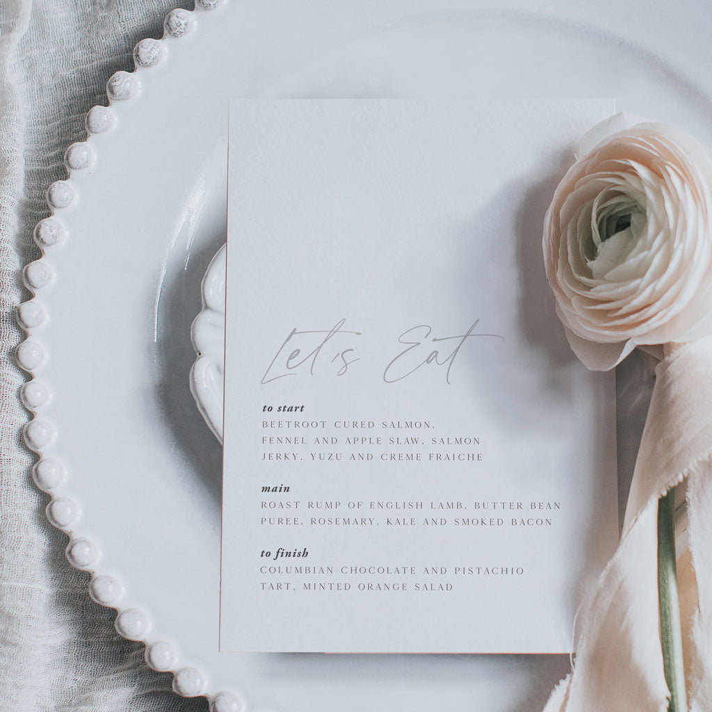 Bethany Wedding Menu Cards