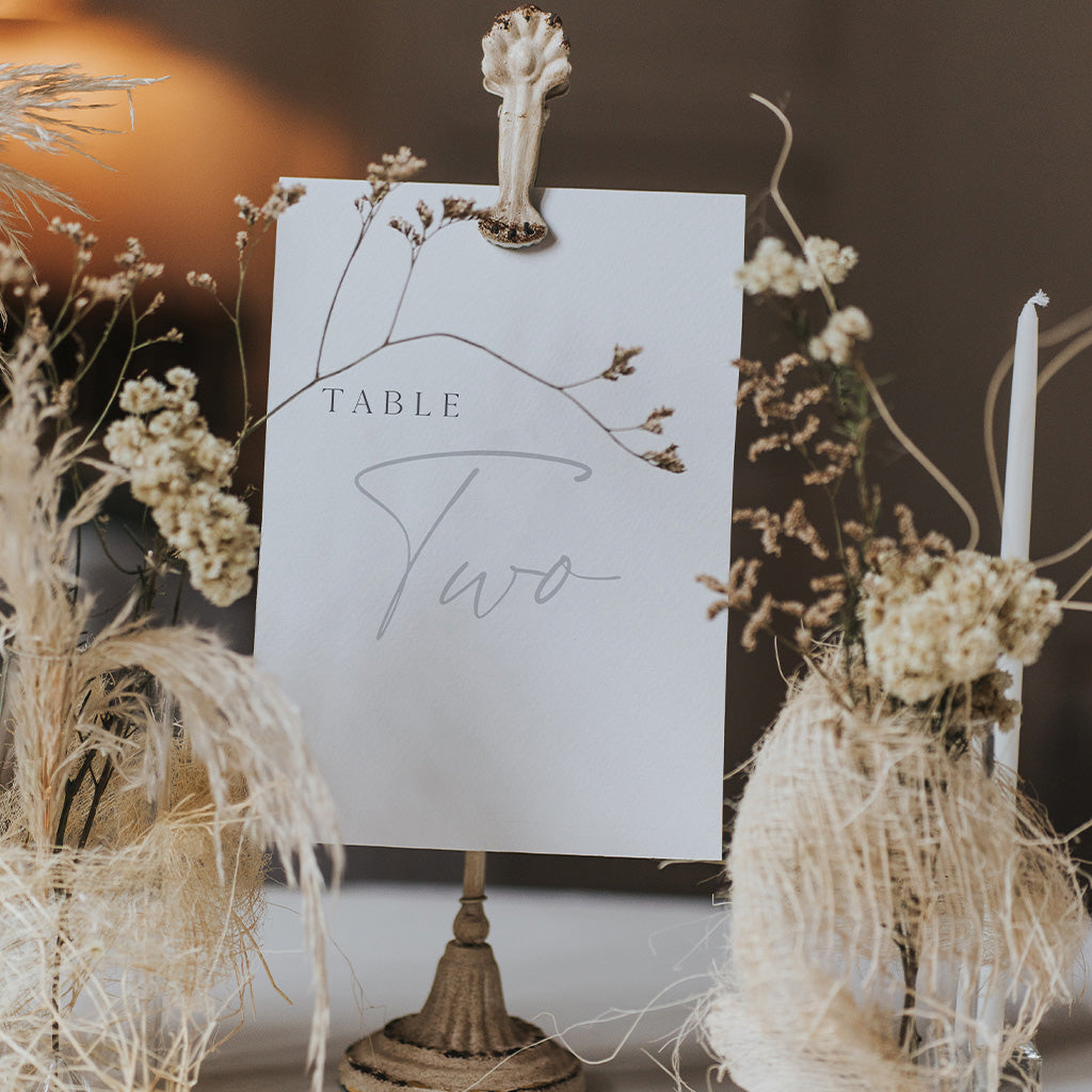 Bethany Table Numbers for Wedding