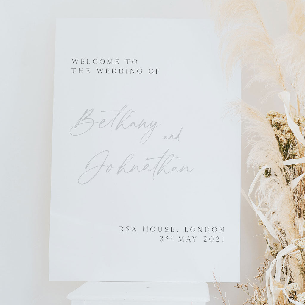 Bethany Wedding Welcome Sign