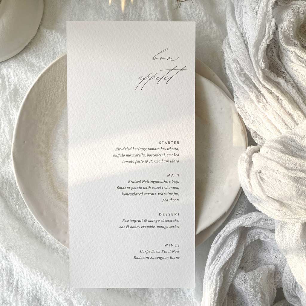 Louise Menu Card