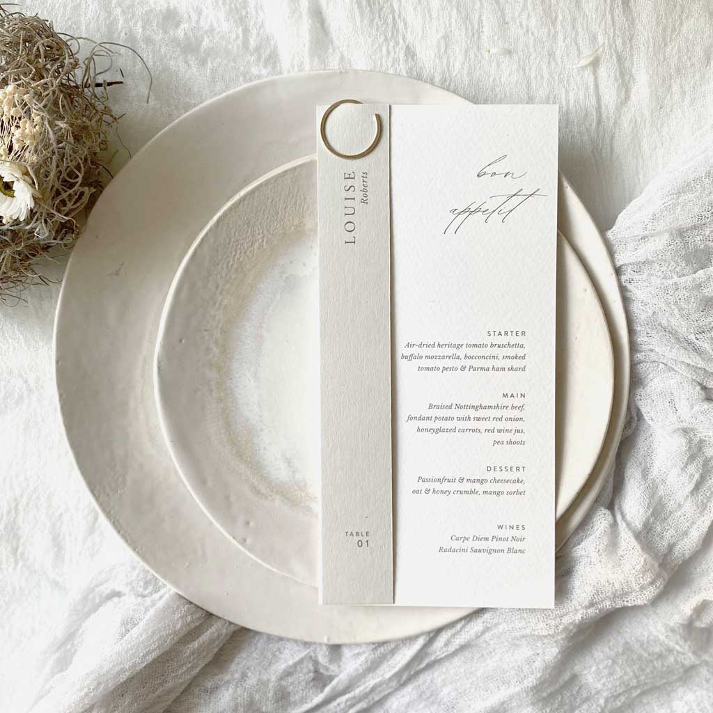 Louise Personalised Menu with Name Card