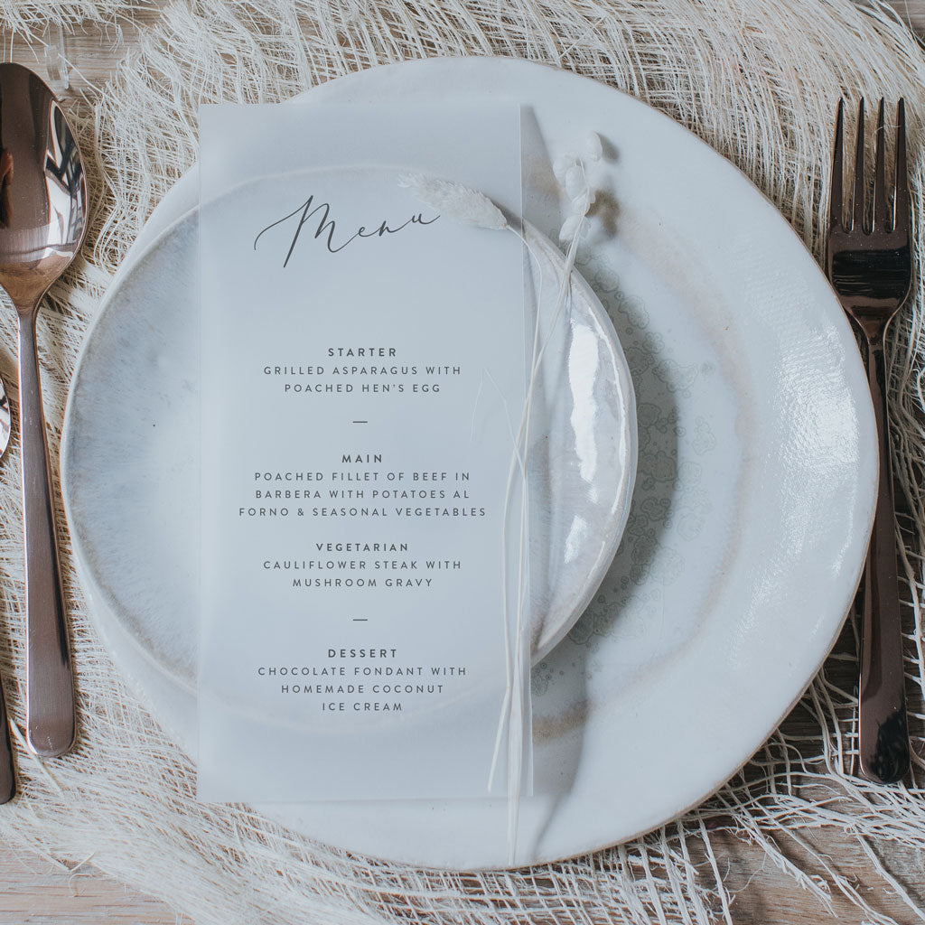 Charlotte Vellum Menu