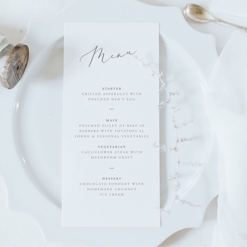 Alice Menu Card