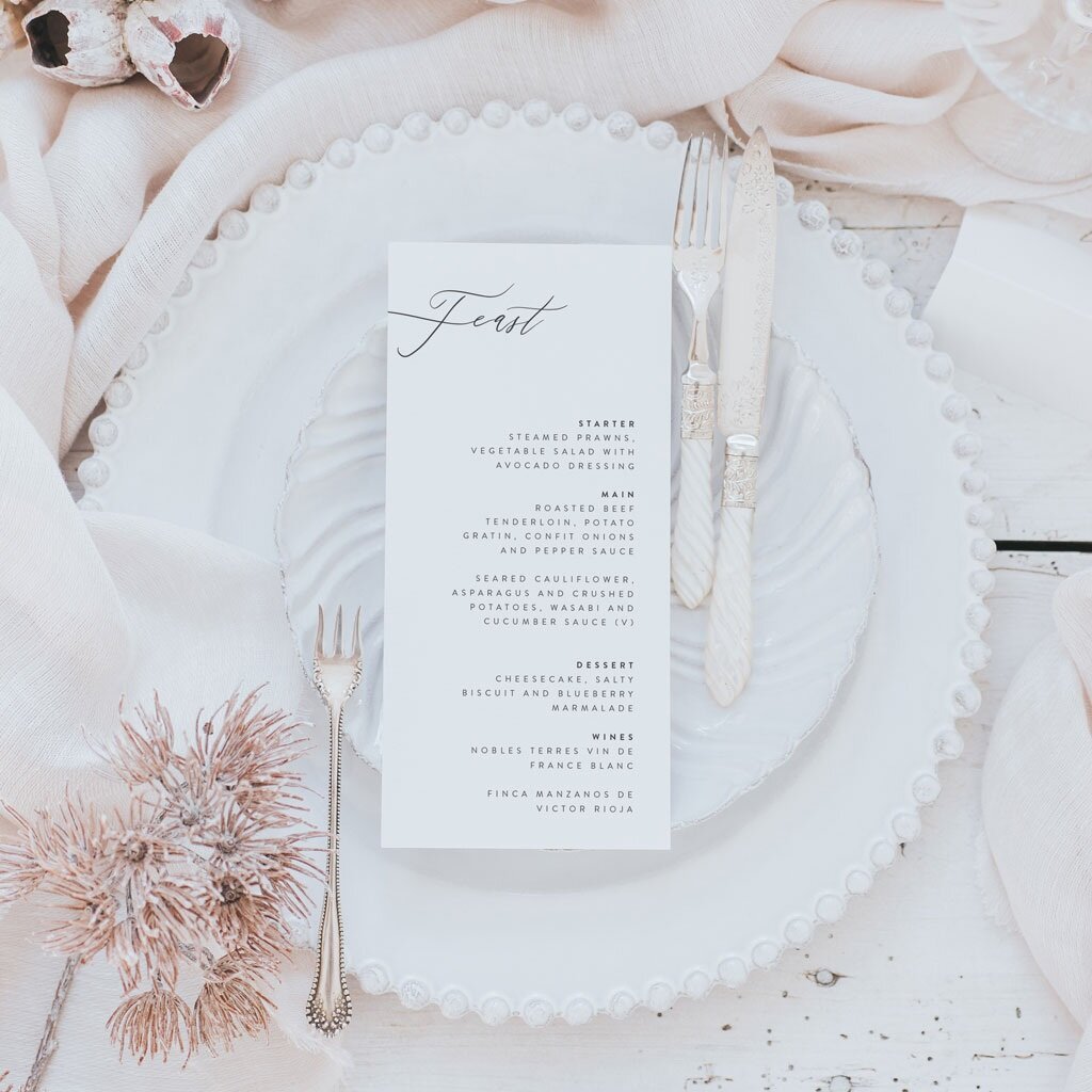 Amy Menu Card