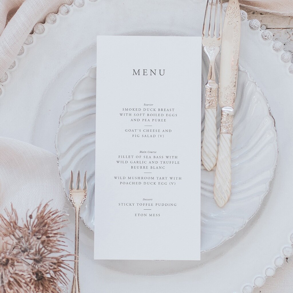 Elegance Menu Card