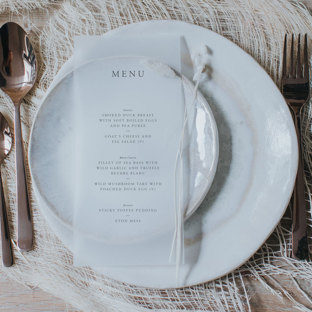 Elegance Vellum Menu