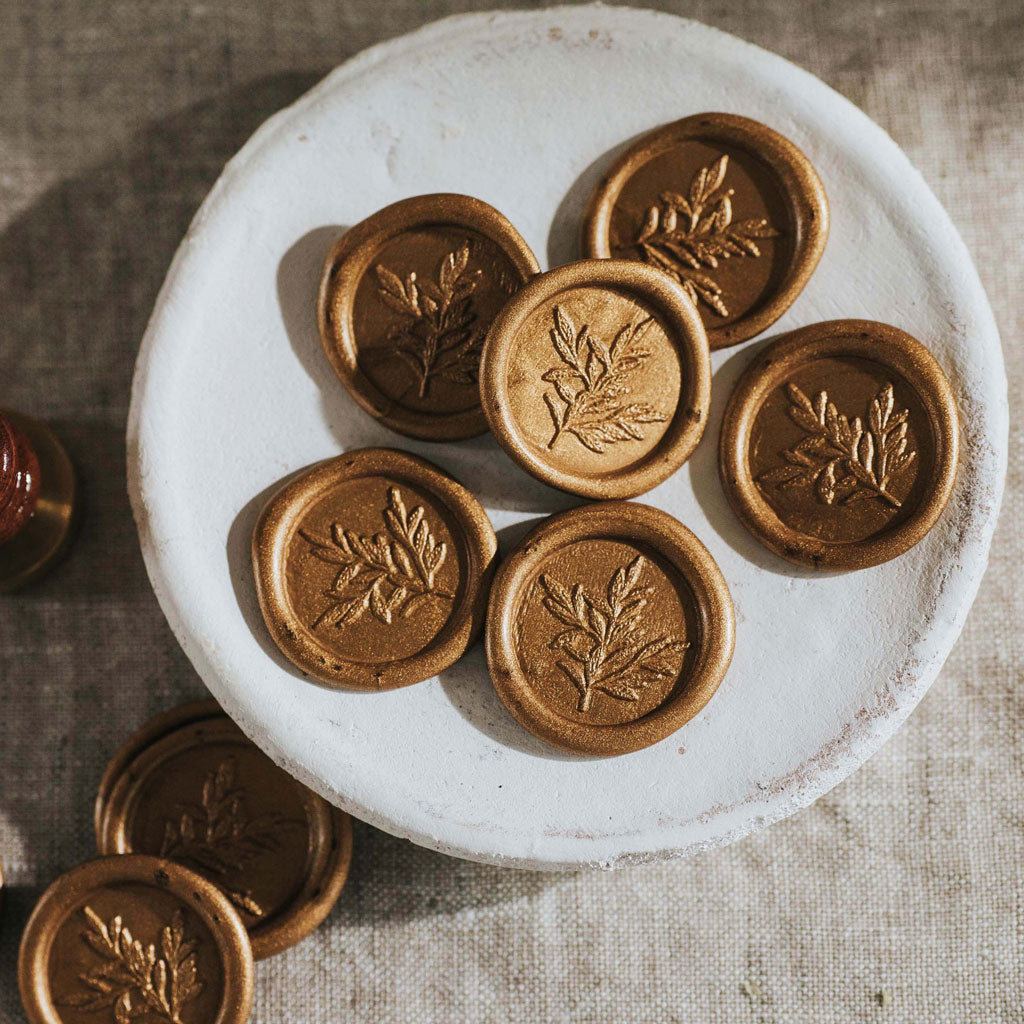 Gold Floral Wax Seals