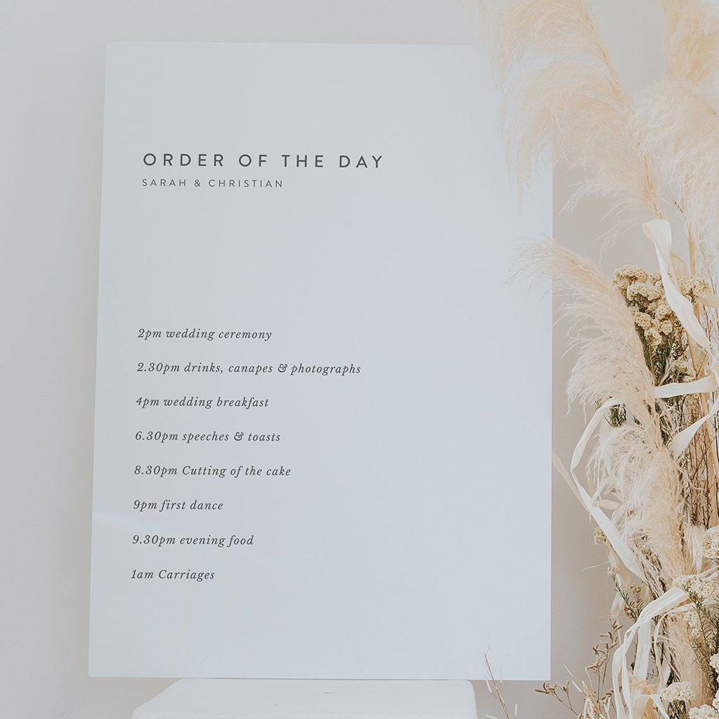 Sarah Order of the Day Board