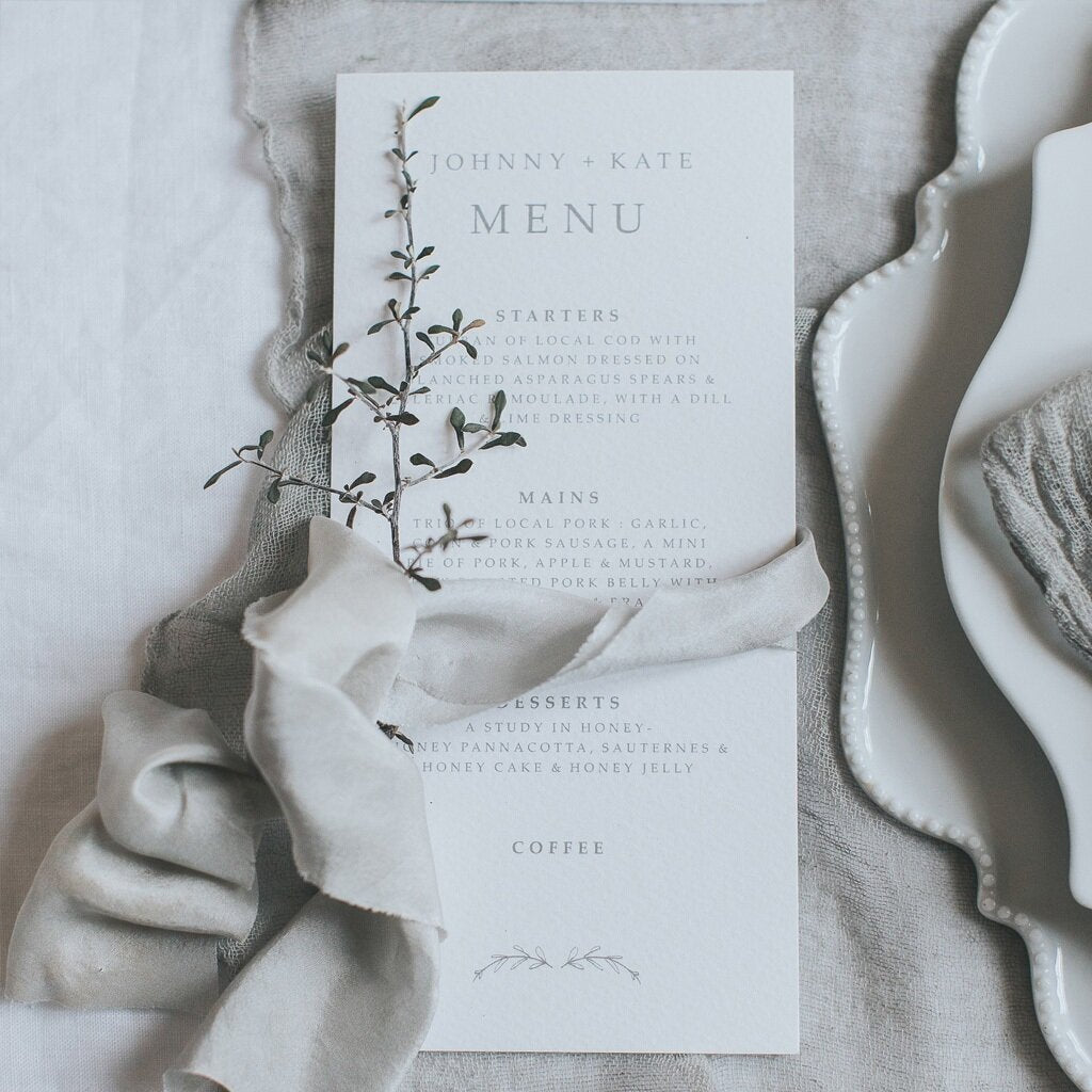 Spring Romance Menu Card