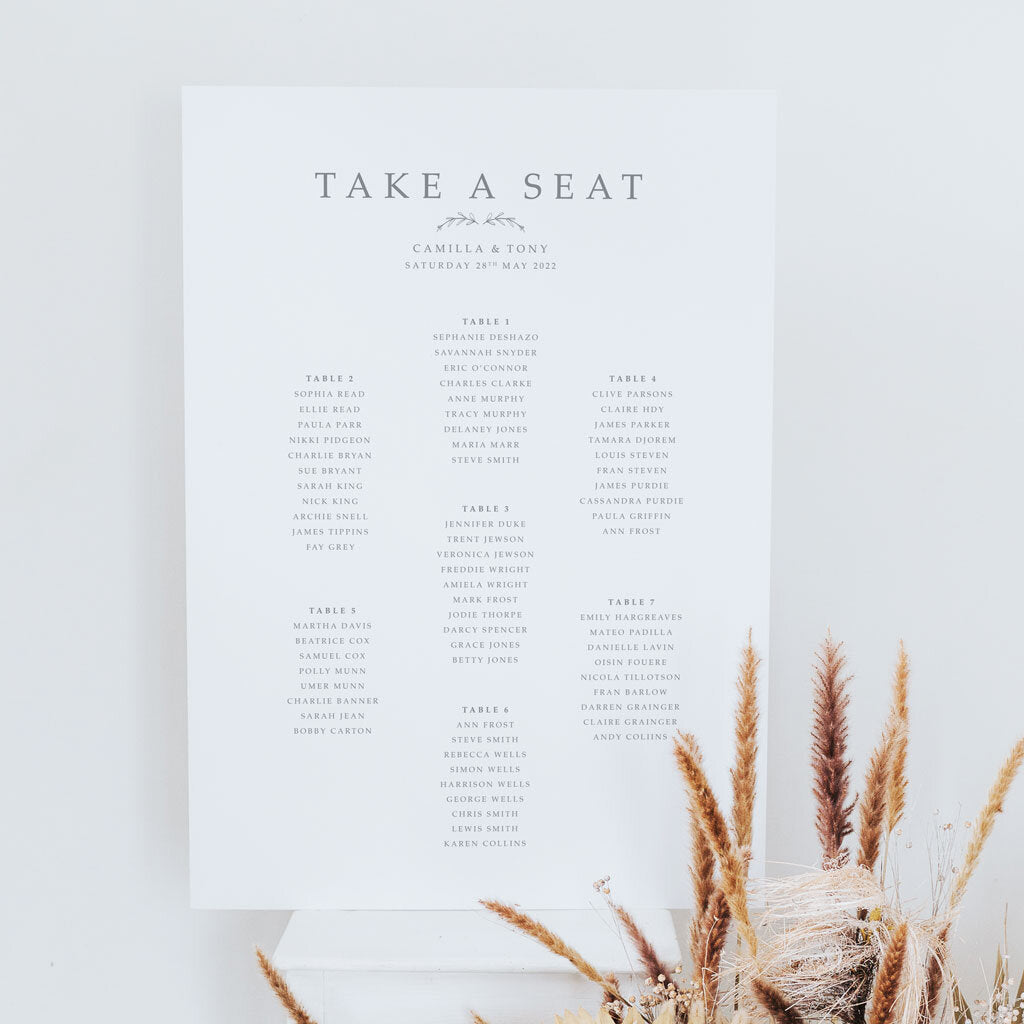 Spring Romance Table Plan