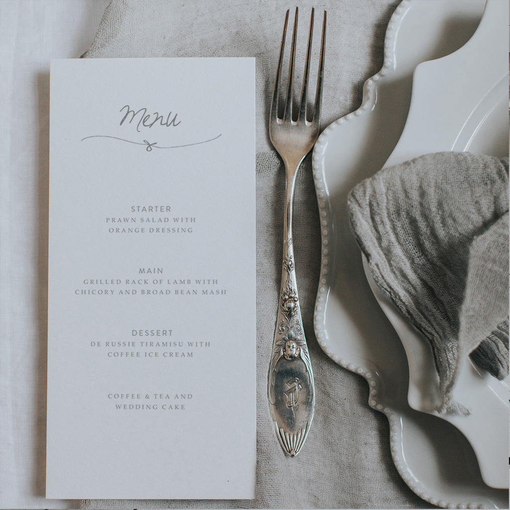 Tangled in Knots Menu Card