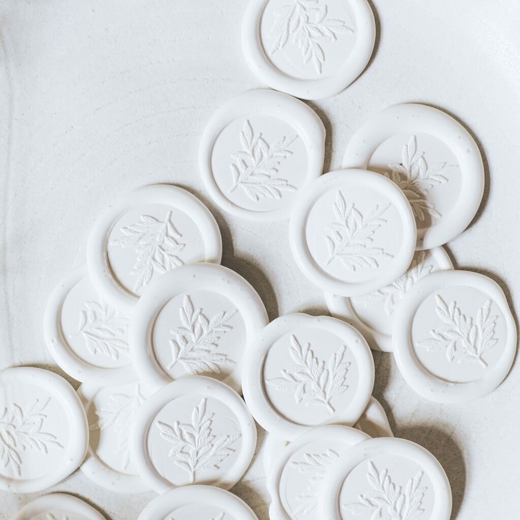 White Floral Wax Seals