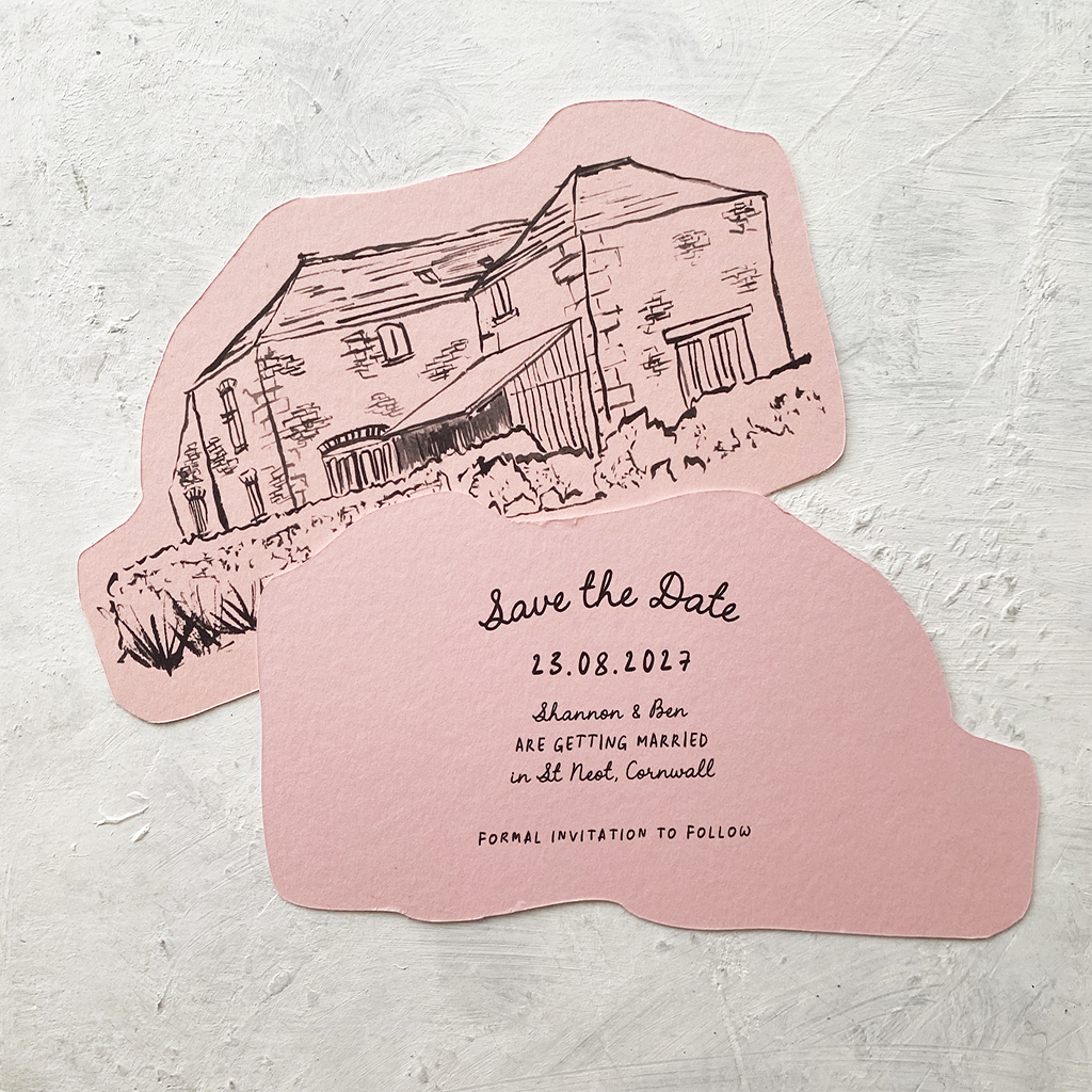 Venue Illustrated Save the Date Cards