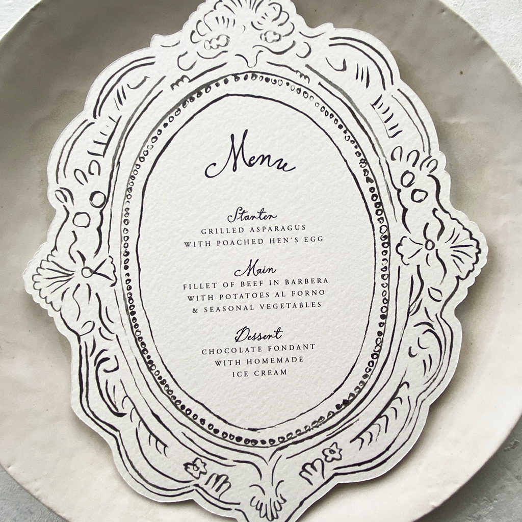 Vintage Frame Die-Cut Menus