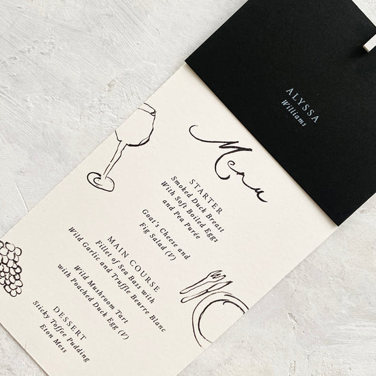 Alyssa Personalised Menu