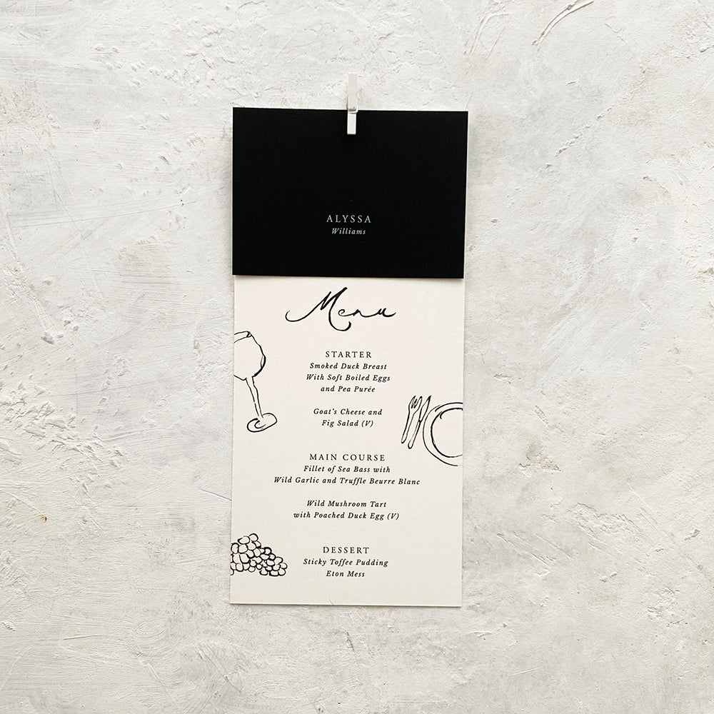 Alyssa Personalised Menu