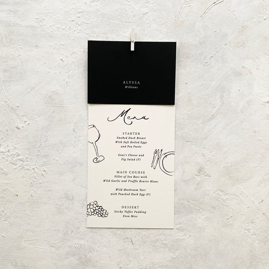 Alyssa Personalised Menu