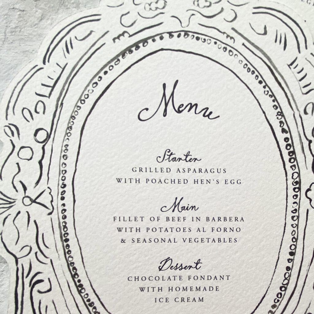 Vintage Frame Die-Cut Menus