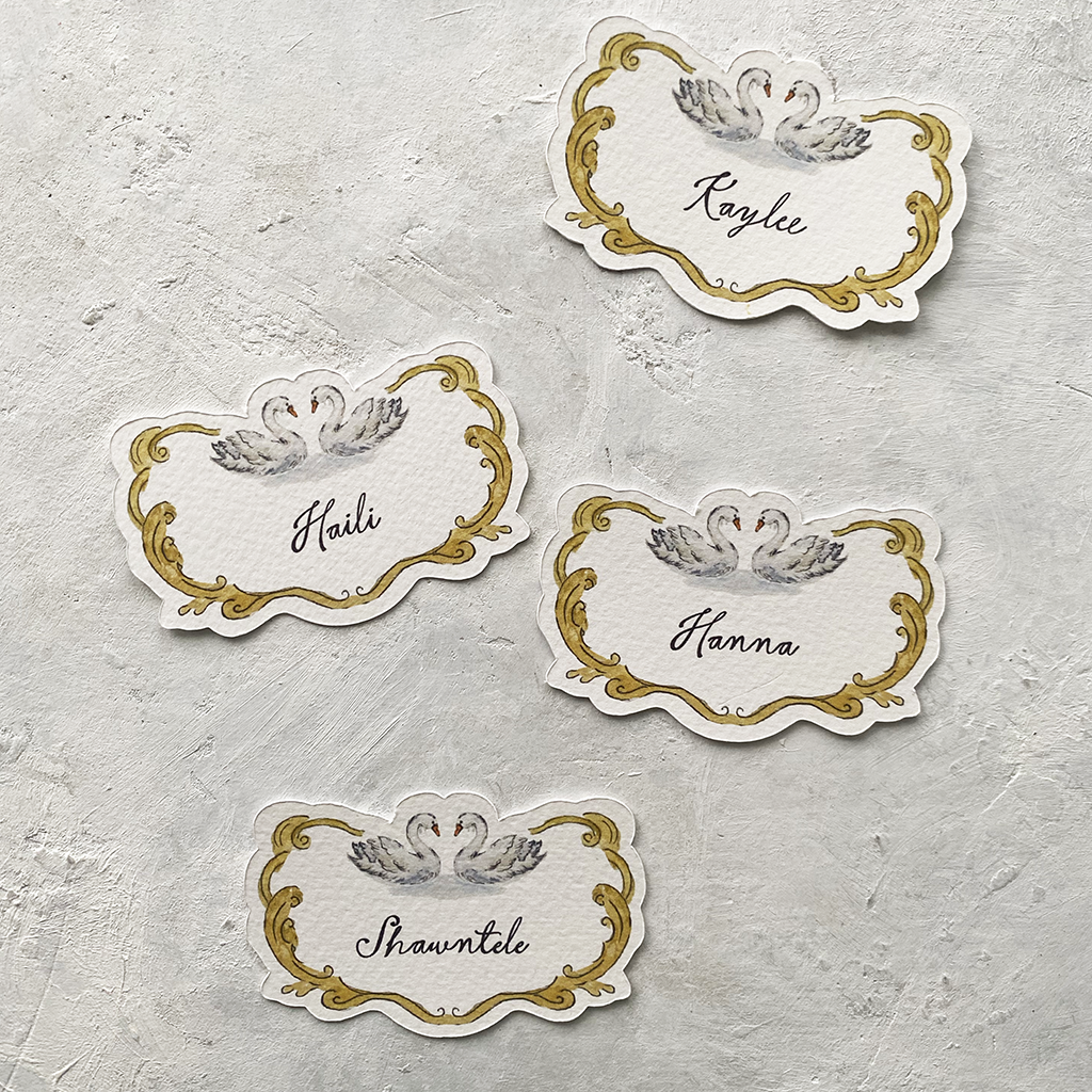 Swan Duo Place Cards
