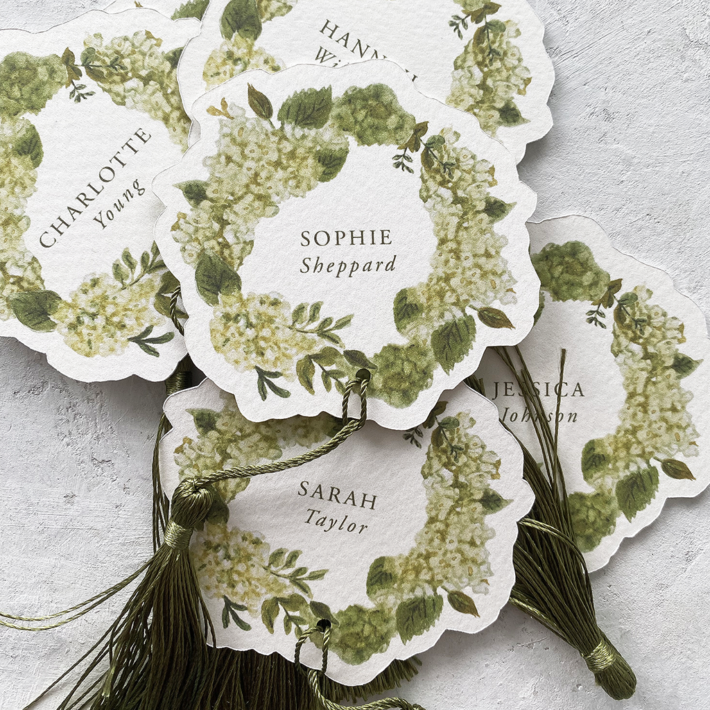 Hydrangea Watercolour Place Cards