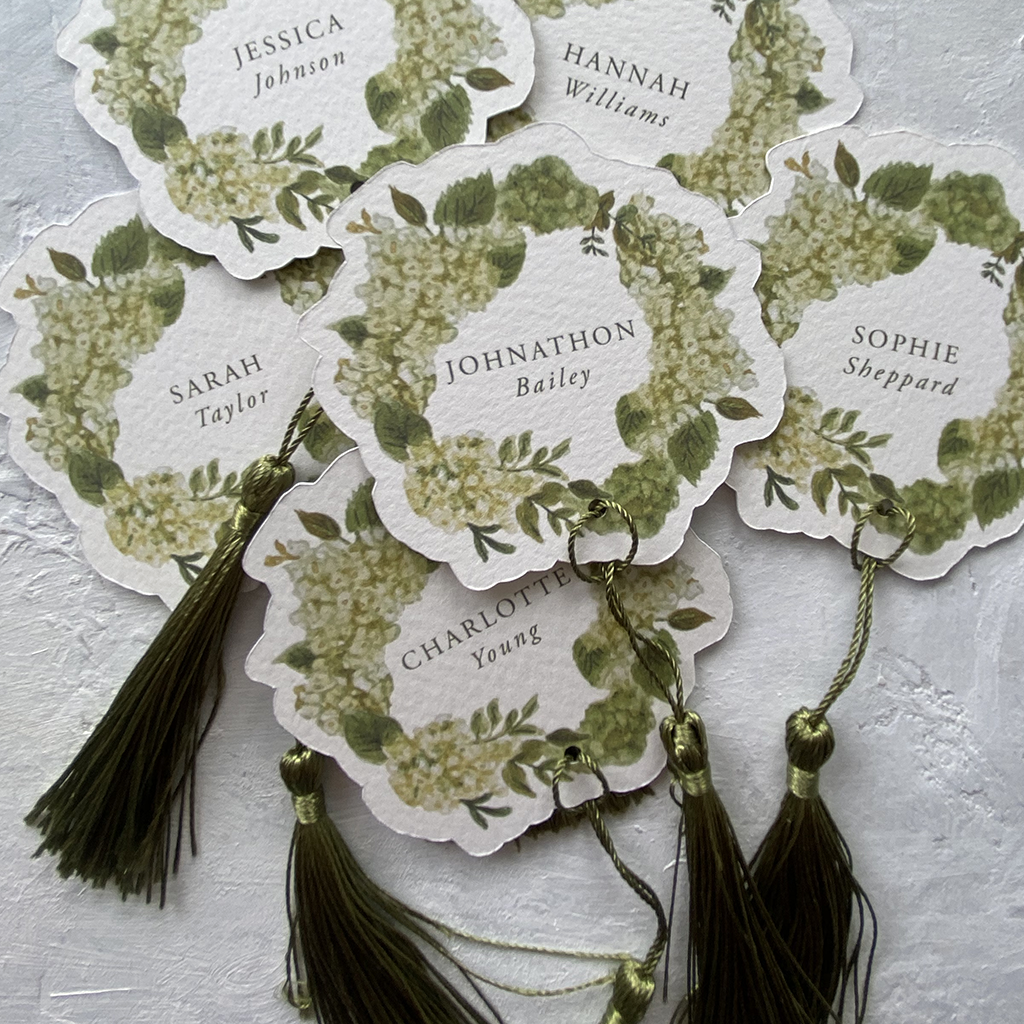 Hydrangea Watercolour Place Cards