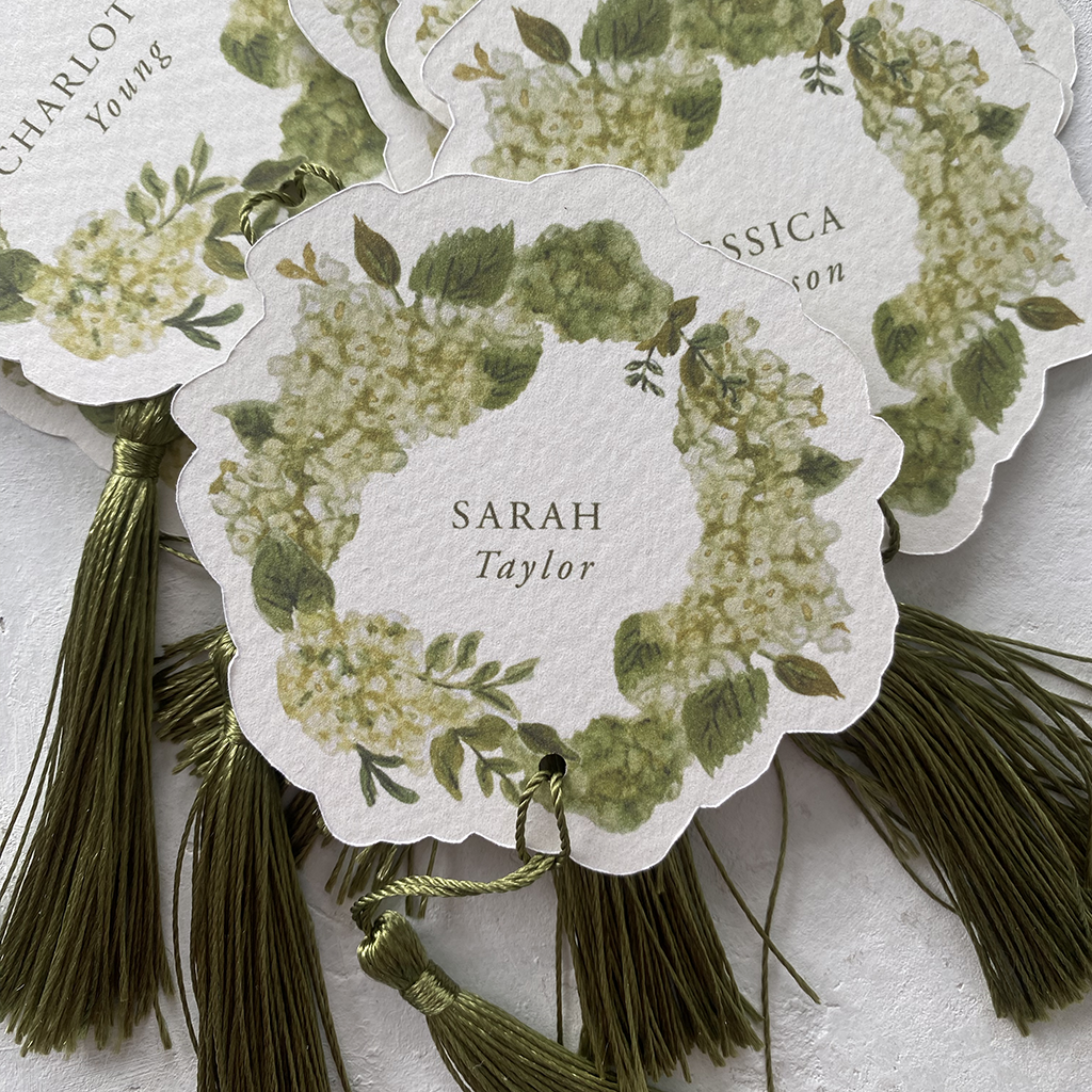 Hydrangea Watercolour Place Cards
