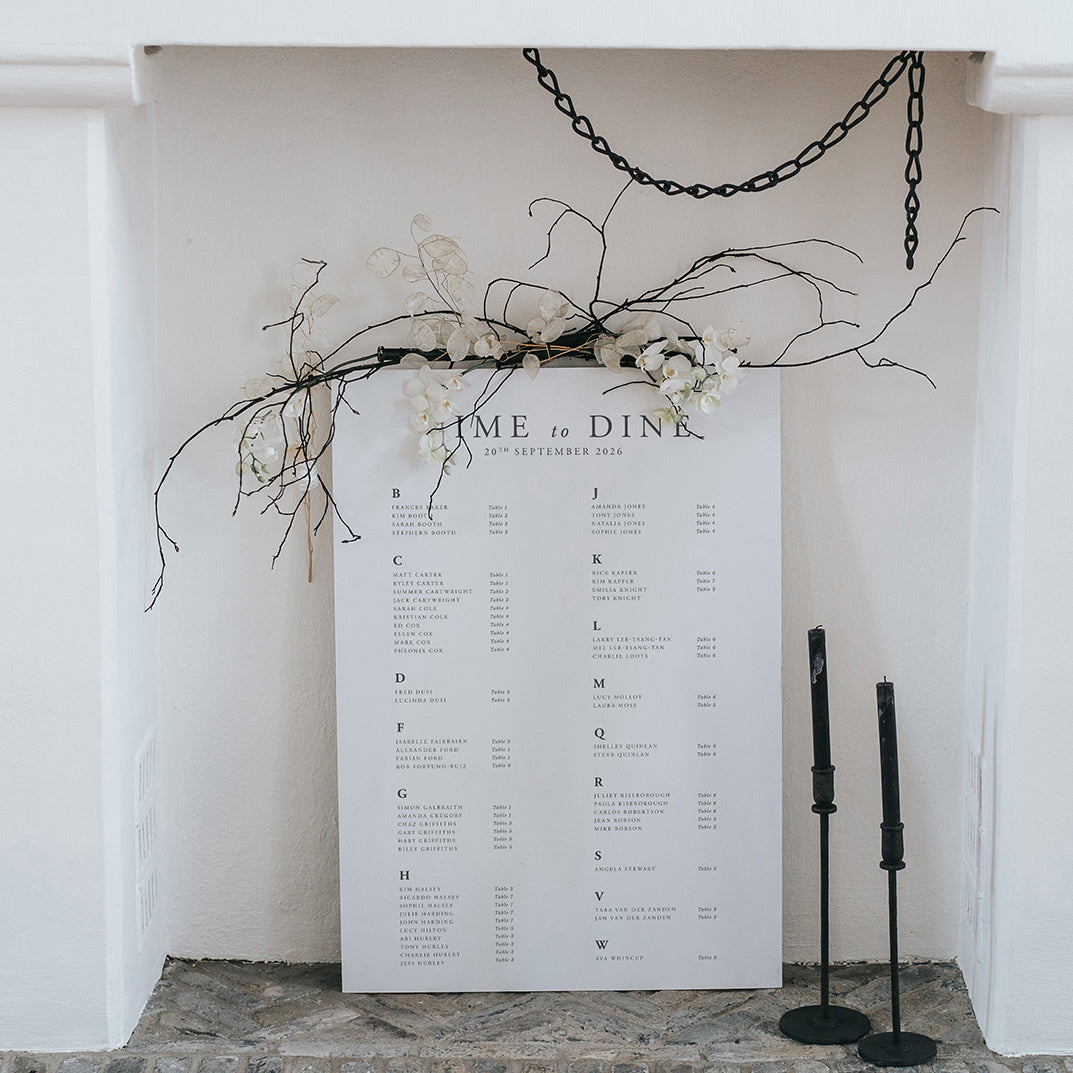 Alphabetical Wedding Table Plan
