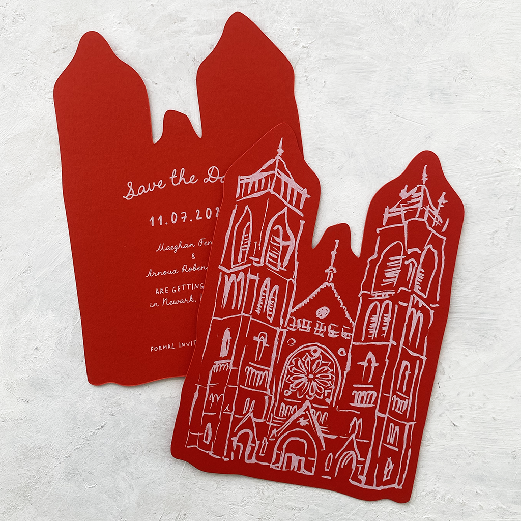 Venue Illustrated Save the Date Cards