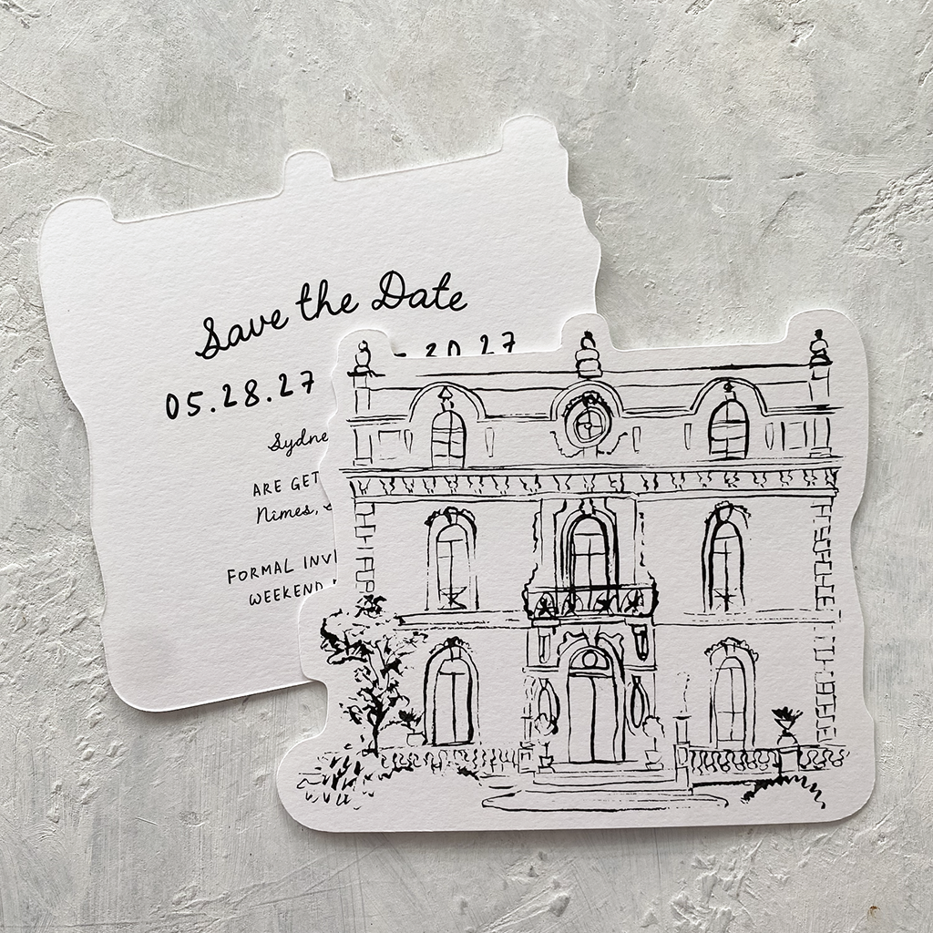 Venue Illustrated Save the Date Cards