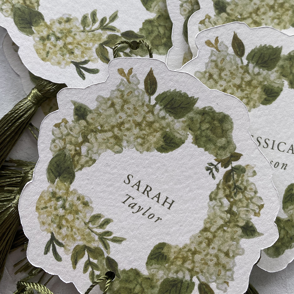 Hydrangea Watercolour Place Cards