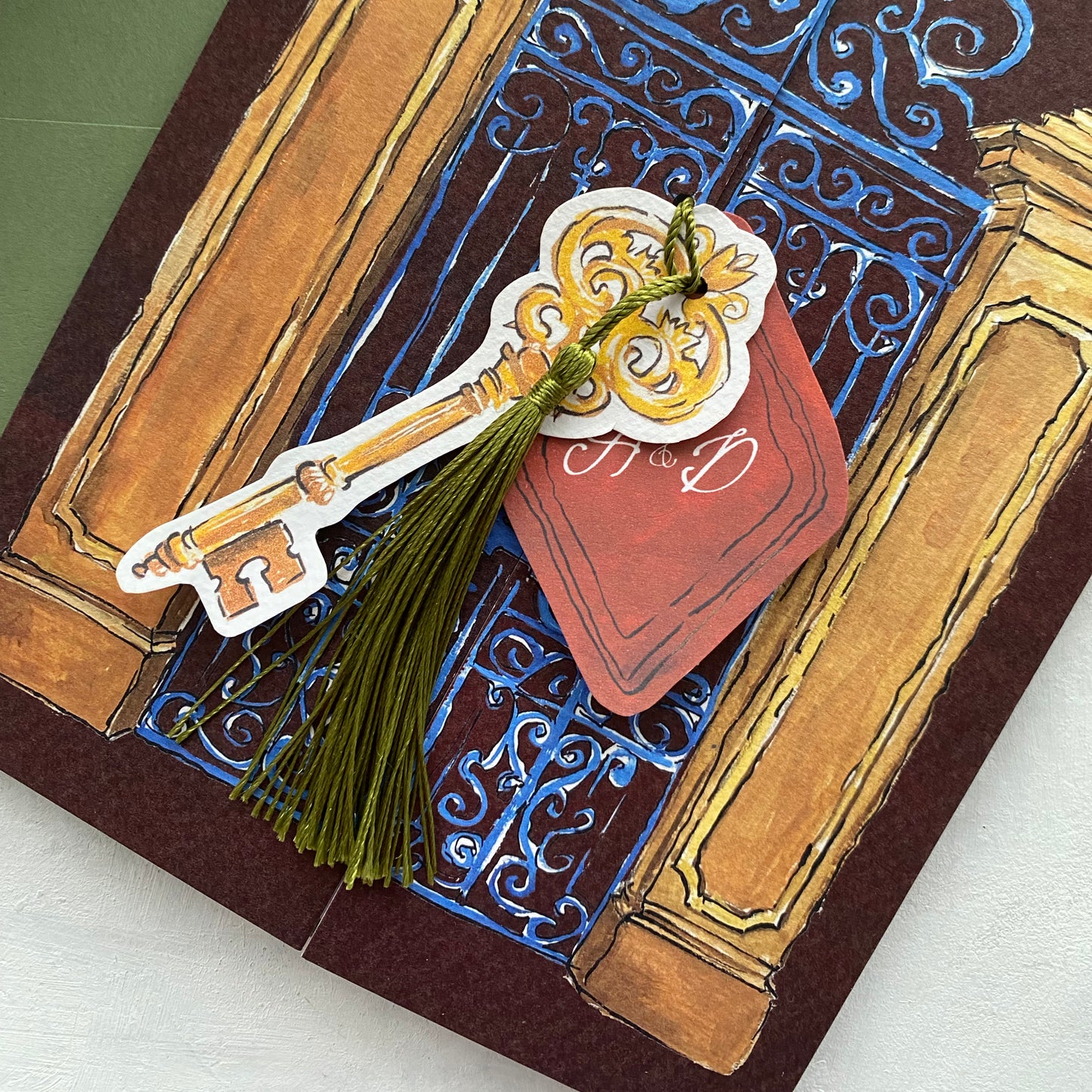 Cherry Illustrated Gatefold Invitation