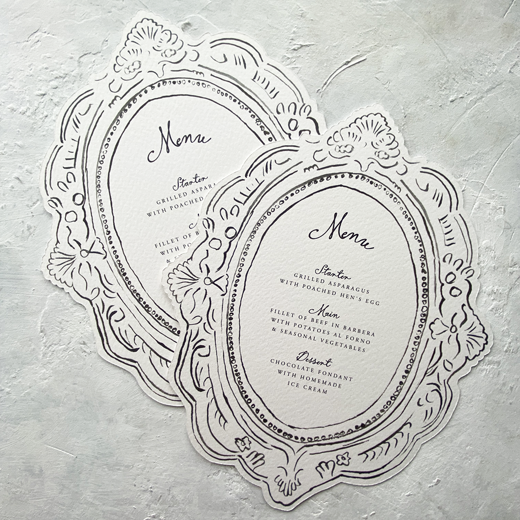 Vintage Frame Die-Cut Menus