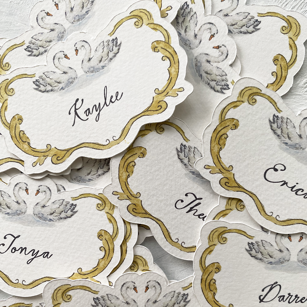 Swan Duo Place Cards