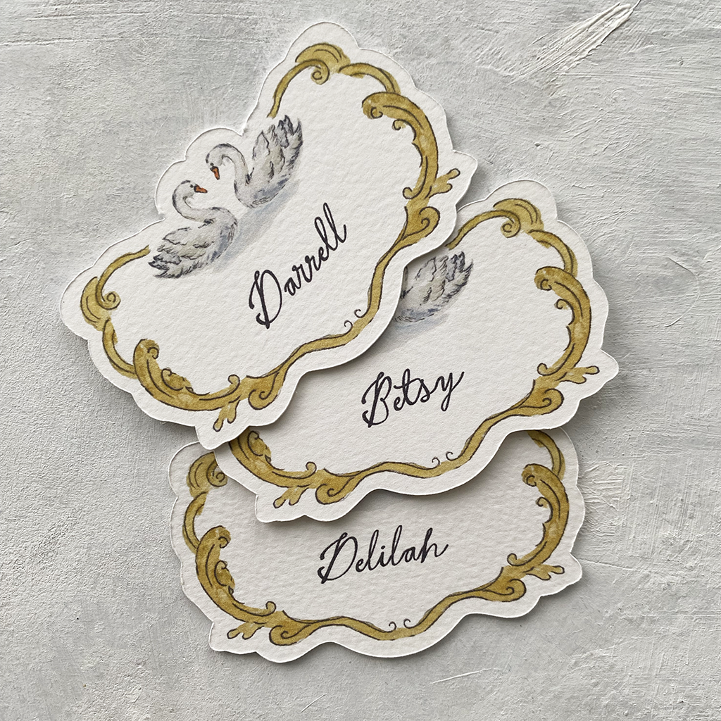 Swan Duo Place Cards