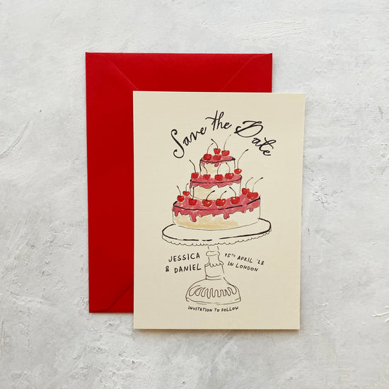 Cherry Illustrated Save the Date Card