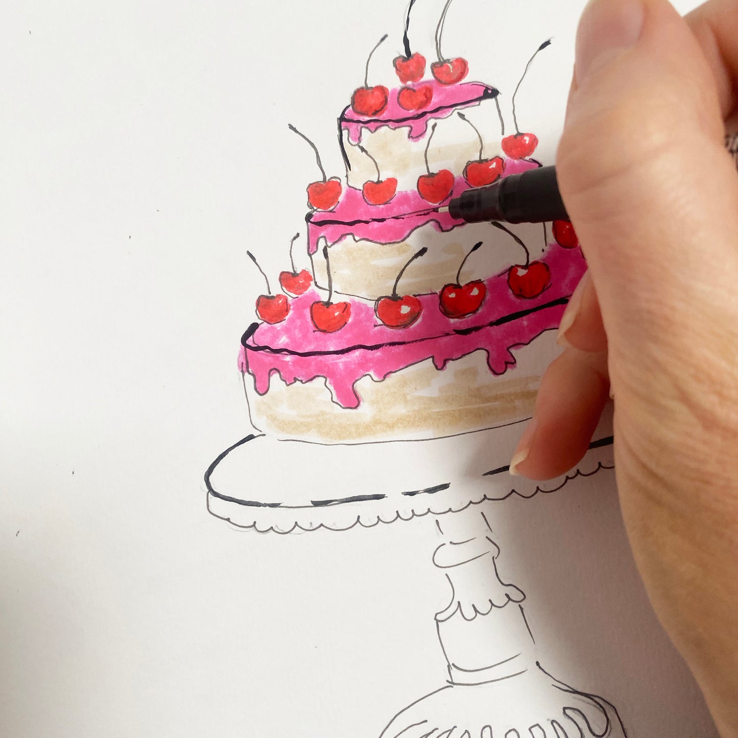 Cherry Illustrated Save the Date Card