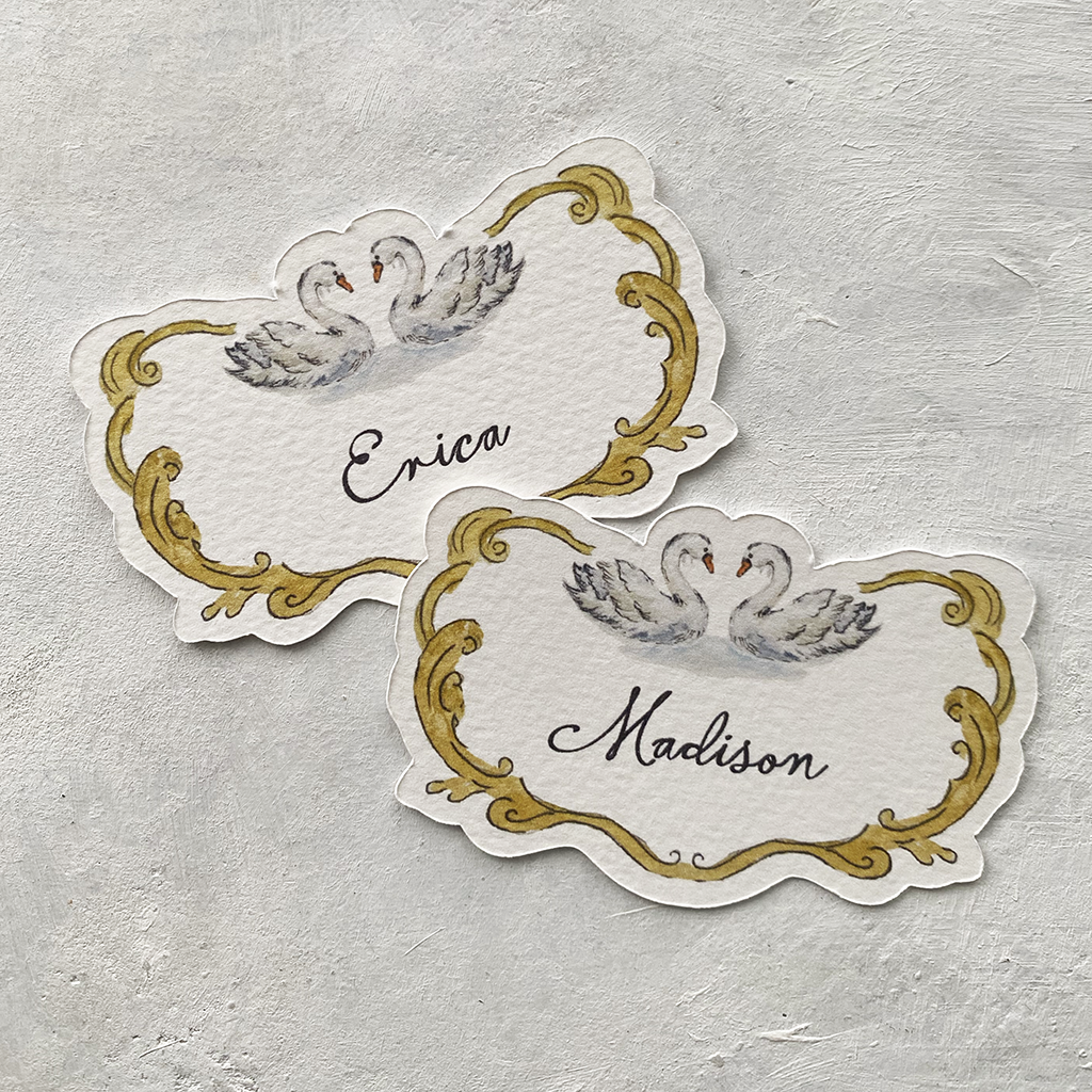 Swan Duo Place Cards