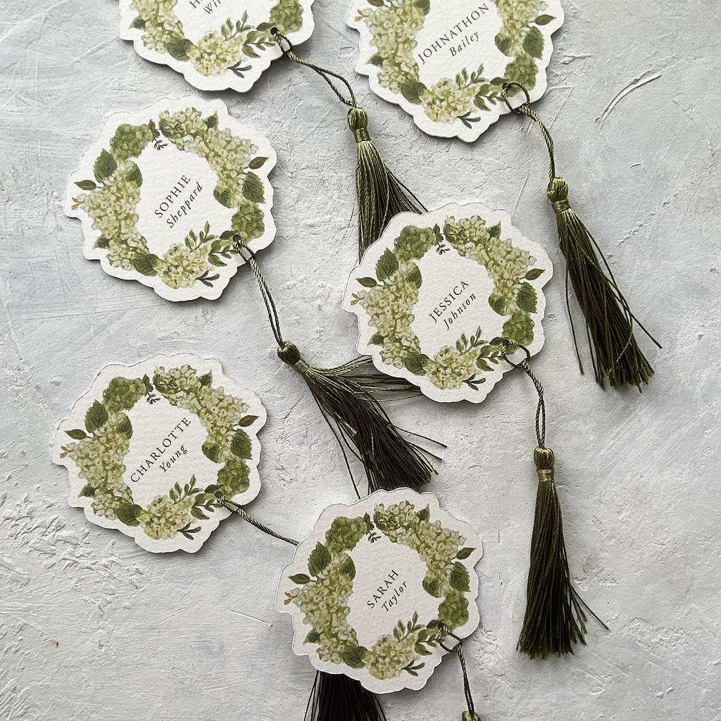 Hydrangea Watercolour Place Cards