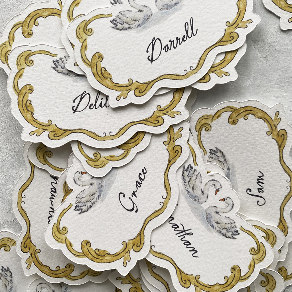Swan Duo Place Cards