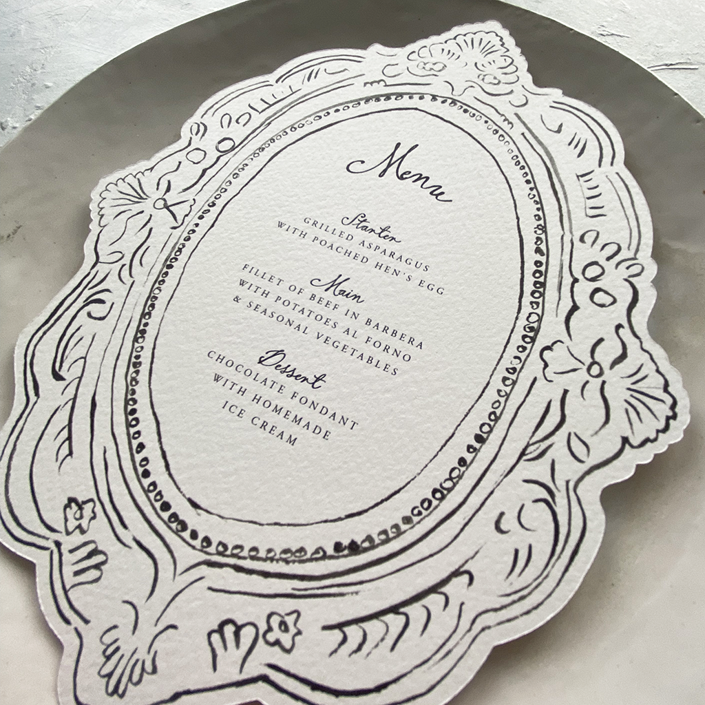 Vintage Frame Die-Cut Menus