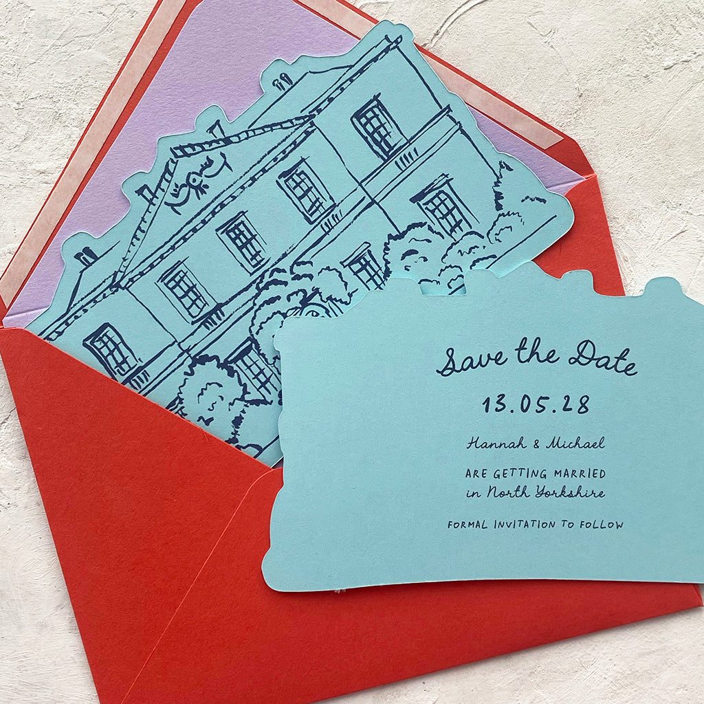 Venue Illustrated Save the Date Cards