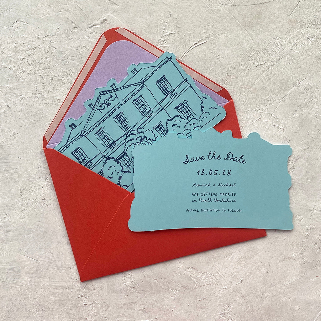 Venue Illustrated Save the Date Cards