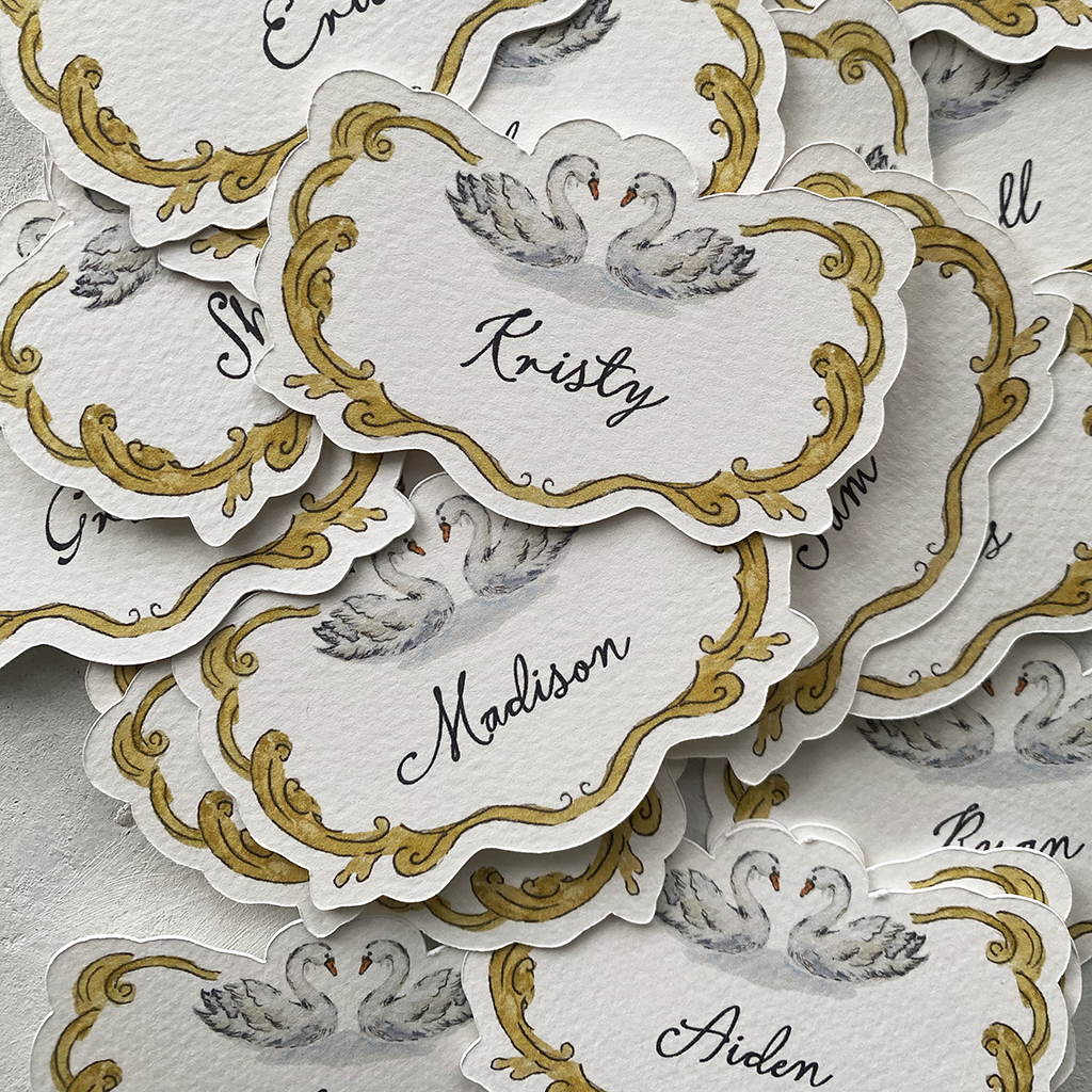 Swan Duo Place Cards