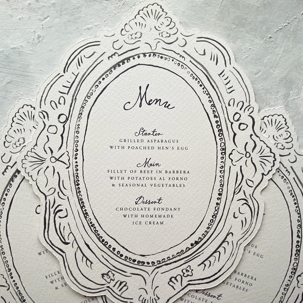 Vintage Frame Die-Cut Menus