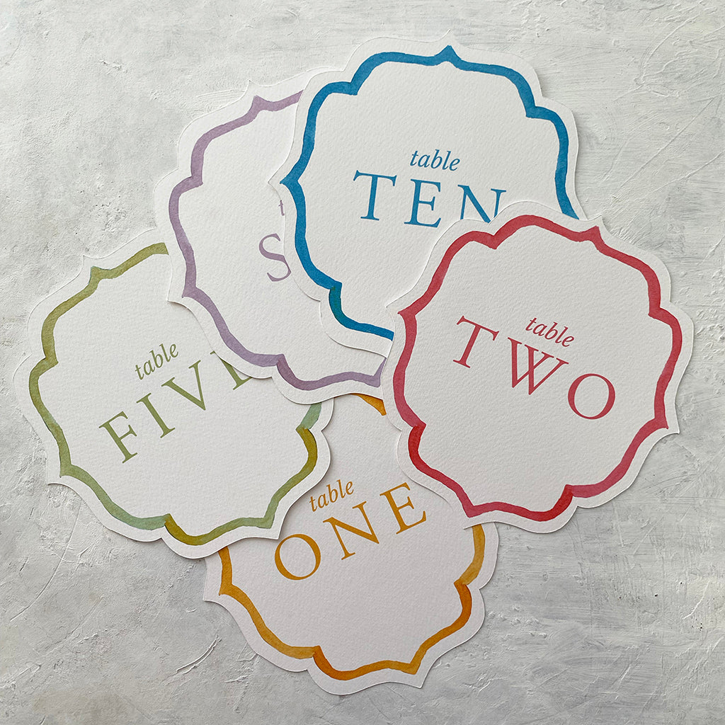 Multicolour Table Numbers