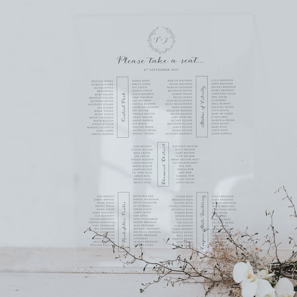 Anna Table Plan – Lilac & White