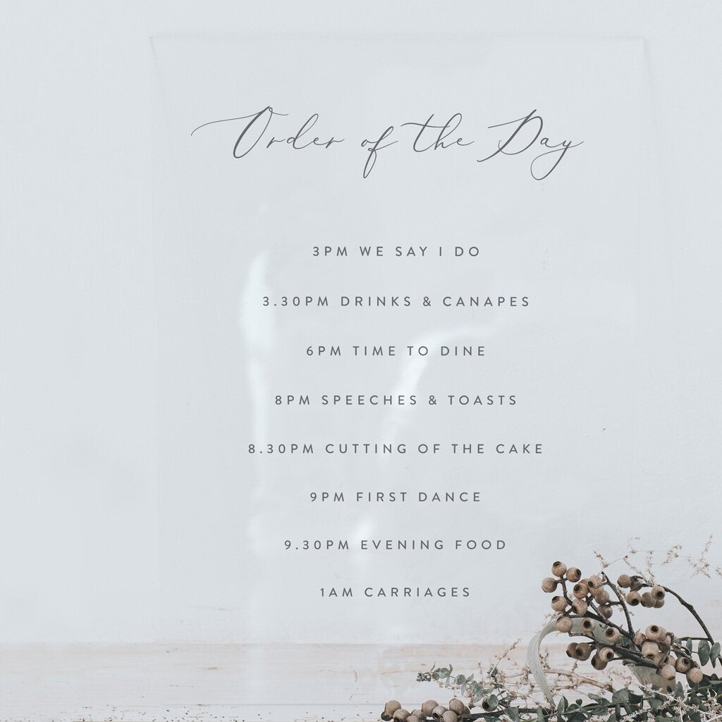 Charlotte Order of the Day Sign