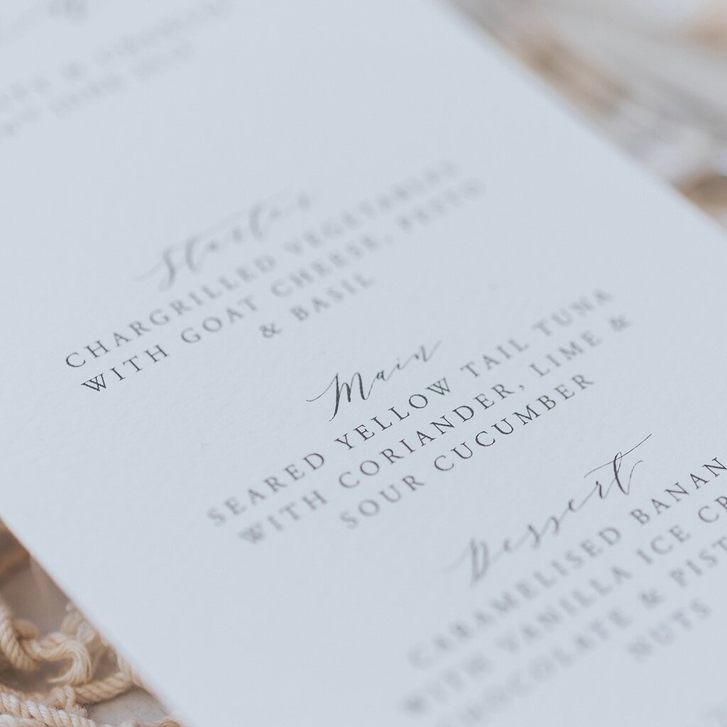 Felicity The Menu Felicity Menu Card – Lilac & White