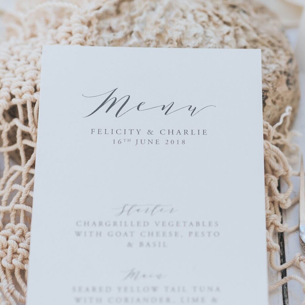 Felicity The Menu Felicity Menu Card – Lilac & White