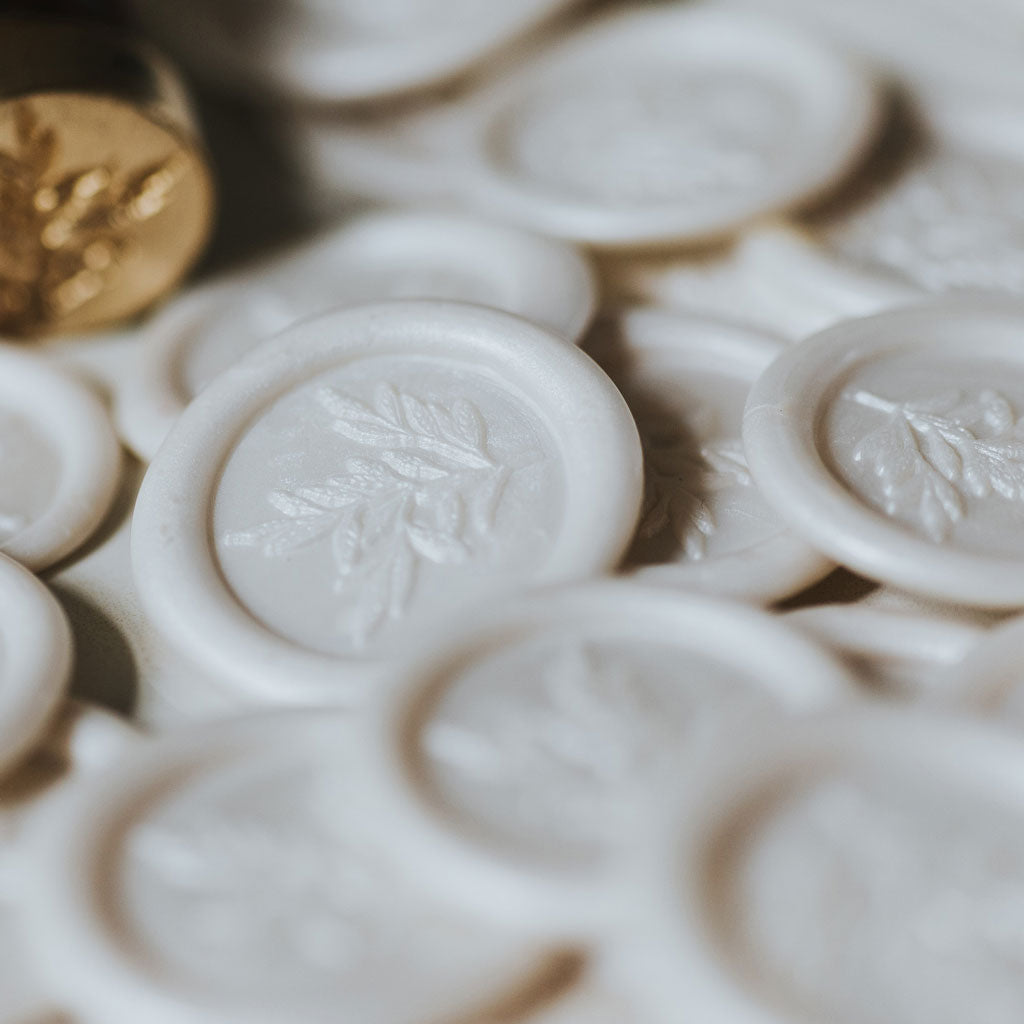 Pearl White Floral Wax Seals